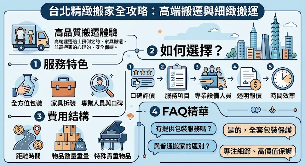 在台北精緻搬家服務中,專業公司提供的不僅僅是搬家服務,而是完整的搬遷體驗,尤其適合需要高端搬遷的客戶。這些服務涵蓋了從物品包裝到搬運過程的每一個細節,並且強調物品安全與高效搬遷。無論是辦公室搬遷還是住宅搬遷,台北精緻搬家能夠滿足您對細緻與品質的需求,讓搬遷過程變得更加順利和無憂。