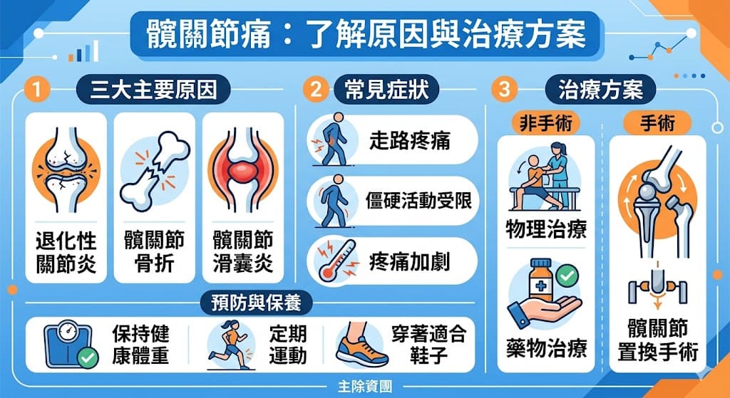 髖關節痛是一個常見的健康問題,尤其在年長者中更為普遍。這種疼痛可能由多種因素引起,包括退化性關節炎、外傷或髖關節滑囊炎等。對於有髖關節痛的人來說,了解其根本原因至關重要。針對不同的原因,治療方案也各不相同,從物理治療到手術治療,應根據病情選擇最合適的療法。了解髖關節痛的症狀與治療方法,能有效幫助患者減輕不適,恢復正常生活。