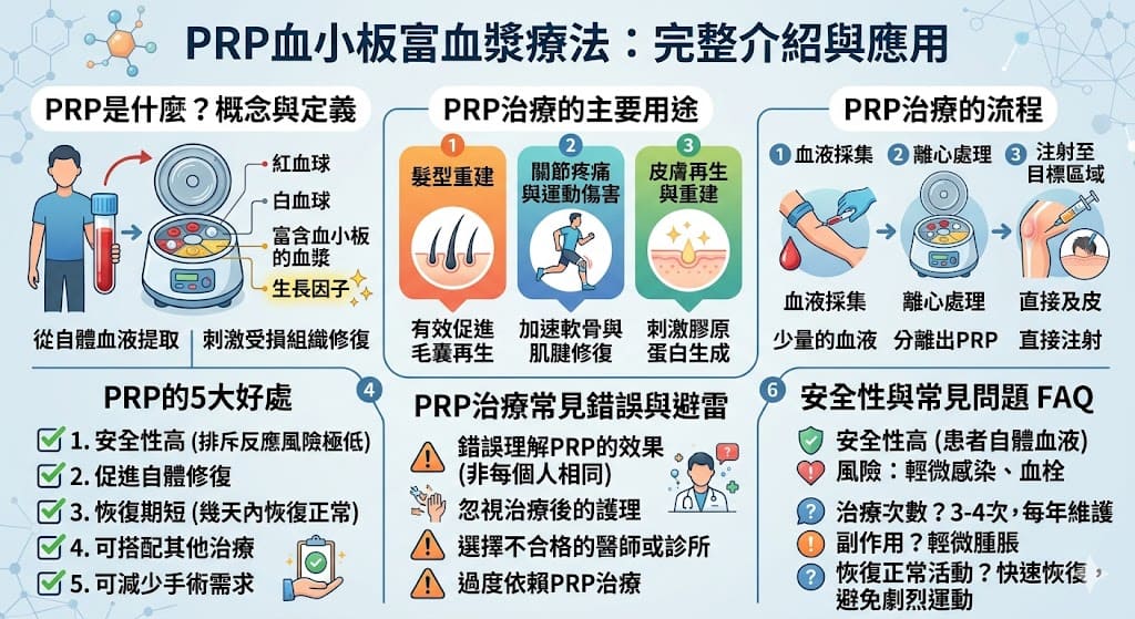 PRP(血小板富血漿)是從患者自體血液中提取的血漿,富含血小板,並被廣泛應用於醫學與美容領域。PRP治療可以促進自體細胞修復與再生,尤其在脫髮治療、運動傷害康復以及皮膚重建方面表現出顯著效果。這項技術的安全性高,且能加速愈合過程,減少病人恢復時間,成為越來越多患者的選擇。了解PRP是什麼及其潛在應用,能幫助您做出更適合的治療決策。