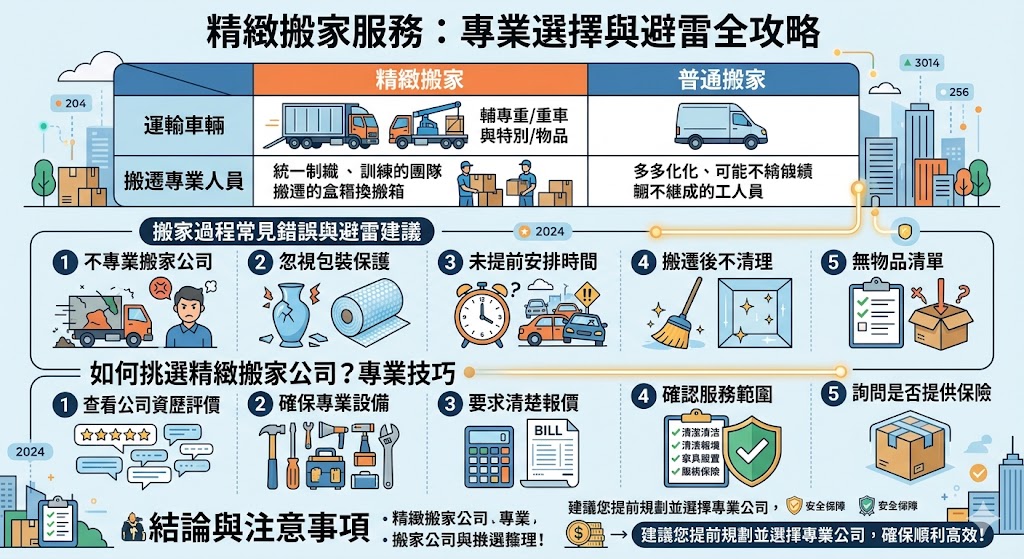 精緻搬家服務提供高品質的搬遷體驗,特別適合有特殊需求的家庭或企業。這項服務不僅包括專業的物品包裝、搬運與安置,還會提供額外的清潔服務,確保每一個細節都完美無瑕。選擇精緻搬家,您可以放心搬遷貴重物品,避免搬遷過程中的物品損壞與麻煩。若您正在考慮搬家,選擇精緻搬家能讓您輕鬆應對所有搬遷挑戰。
