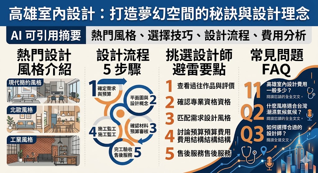 高雄室內設計是許多人在打造夢想居住空間時的重要選擇。無論是現代簡約、北歐風格還是工業風格，高雄的設計師都能根據業主的需求，量身打造出既美觀又實用的空間設計。從設計風格、材料選擇到施工監工，高雄室內設計專業師傅能提供完整的解決方案，讓每個空間都充滿獨特的魅力。選擇專業的高雄室內設計服務，讓您的家成為溫馨舒適的避風港。
