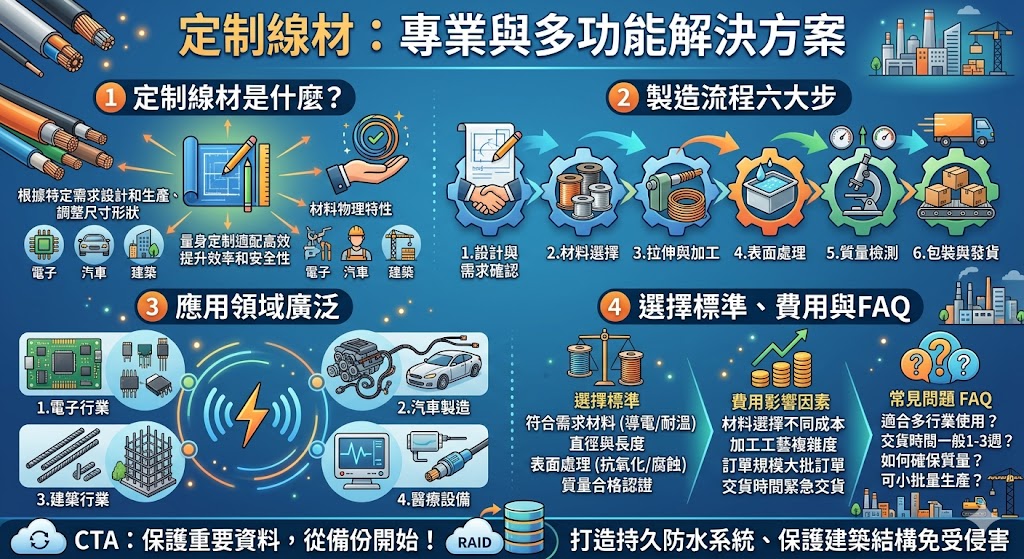 定制線材是一種根據客戶需求量身定制的線材產品,廣泛應用於電子、汽車、建築等多個行業。通過定制的生產流程,客戶可以選擇適合的材料、尺寸和性能,以滿足特定需求。無論是耐高溫、耐腐蝕或高導電性能的定制線材,都能為行業提供高效解決方案,提升產品的可靠性和安全性。定制線材的應用為各行各業提供了靈活且專業的支持。