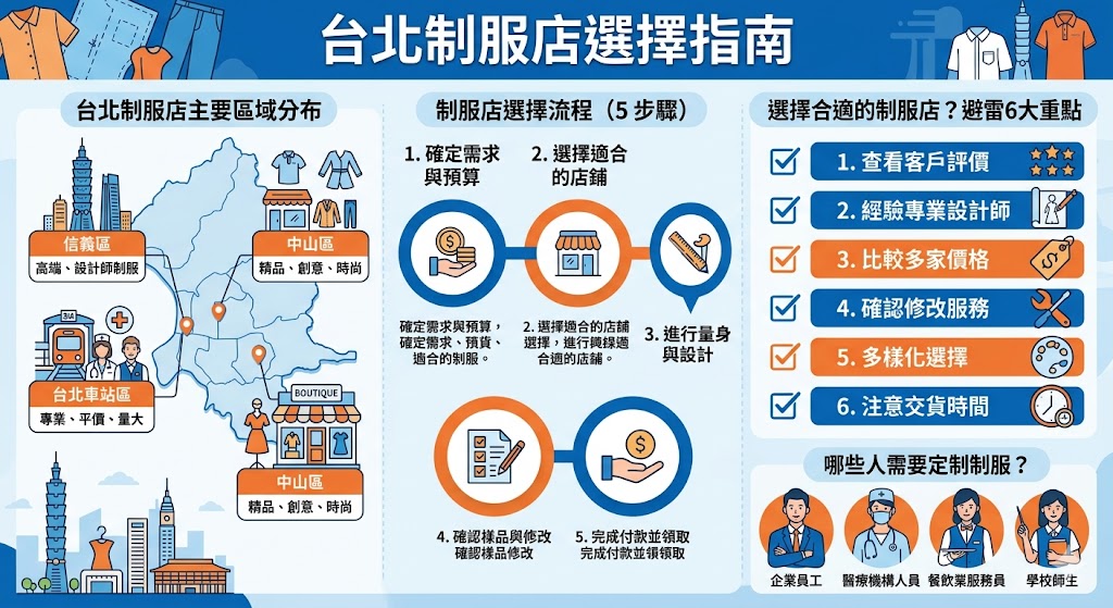 如果你正在尋找台北制服店來訂製專業制服，這篇指南提供了詳細的選擇建議。台北的制服店提供多樣化的選擇，無論是餐飲、醫療還是企業制服，都能滿足不同需求。本文將幫助你了解如何挑選合適的台北制服店，以及選擇過程中的注意事項、價格範圍、常見問題等，讓你輕鬆找到最符合需求的店家。